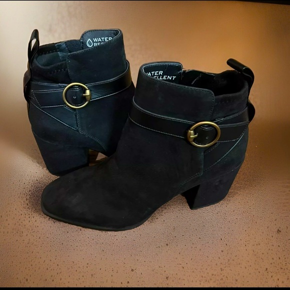 Vionic Women's Tenley Bootie Leather Suede Water Repellent Block/Square Toe - Picture 11 of 15